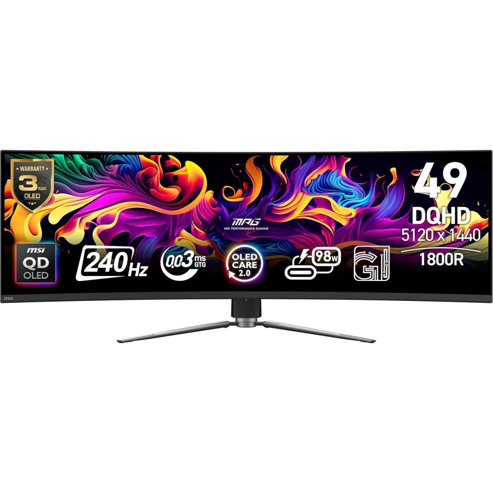 MSI MPG 491CQPX QD-OLED 49"- DQHD - Curved - 240Hz - 0.03MS - HR400