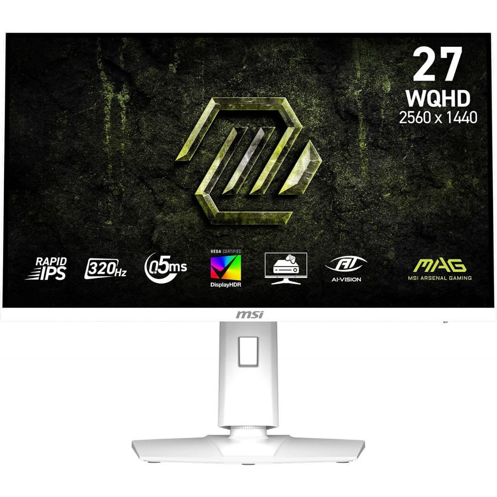 MSI MAG 274QRFW X32 27 " -IPS-2K-320Hz-0.5MS (GTG)-HDR400-White MSI MAG 274QRFW X32 27 " -IPS-2K-320Hz-0.5MS (GTG)-HDR400-White