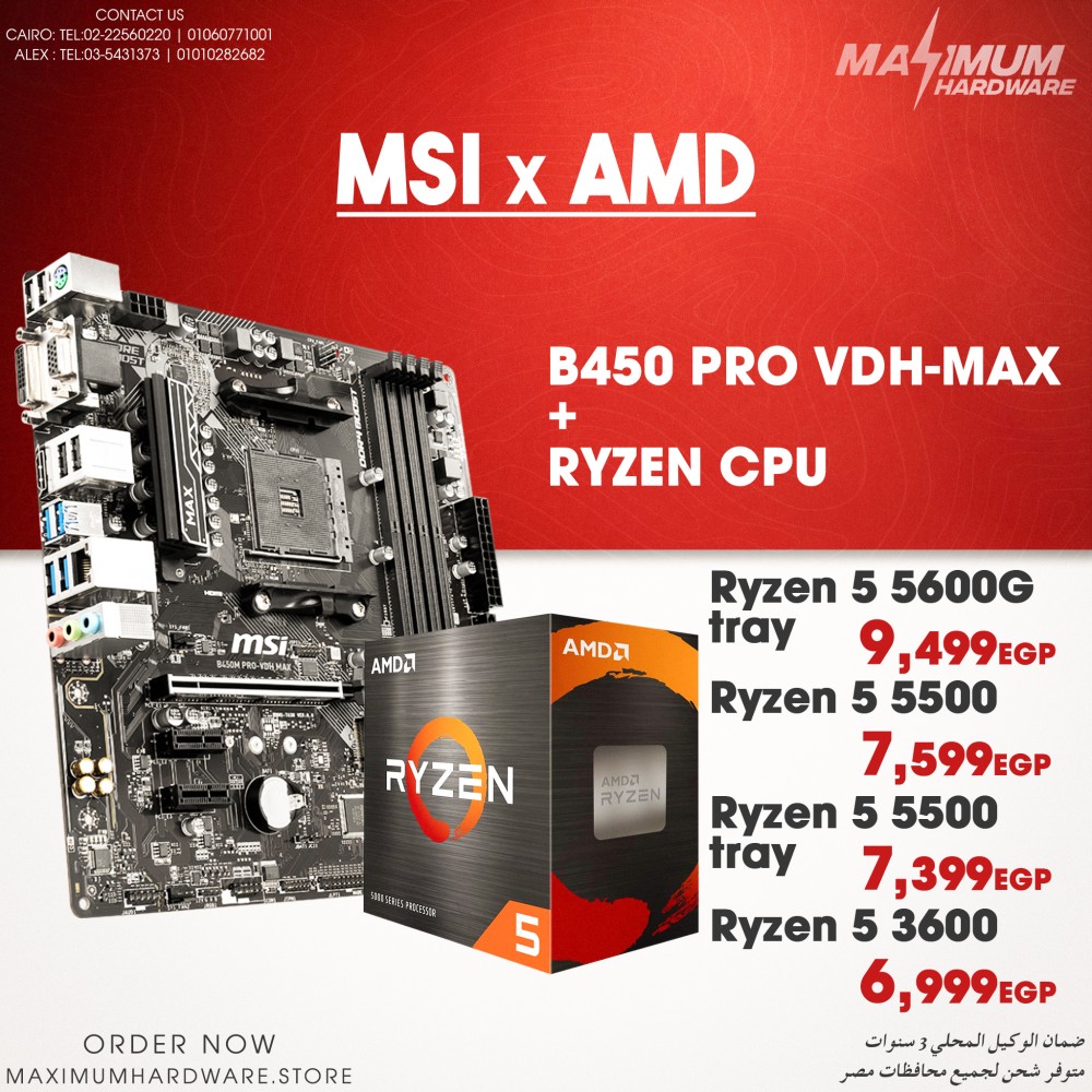 MSI B450M PRO-VDH MAX + Ryzen CPU