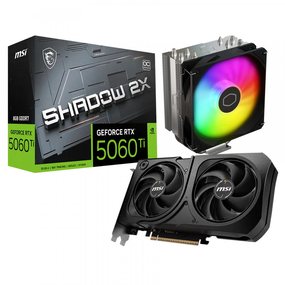 MSI RTX 5060 TI SHADOW 2X OC PLUS 8GB GDDR7 + Cooler Master HYPER 212 SPECTRUM V3