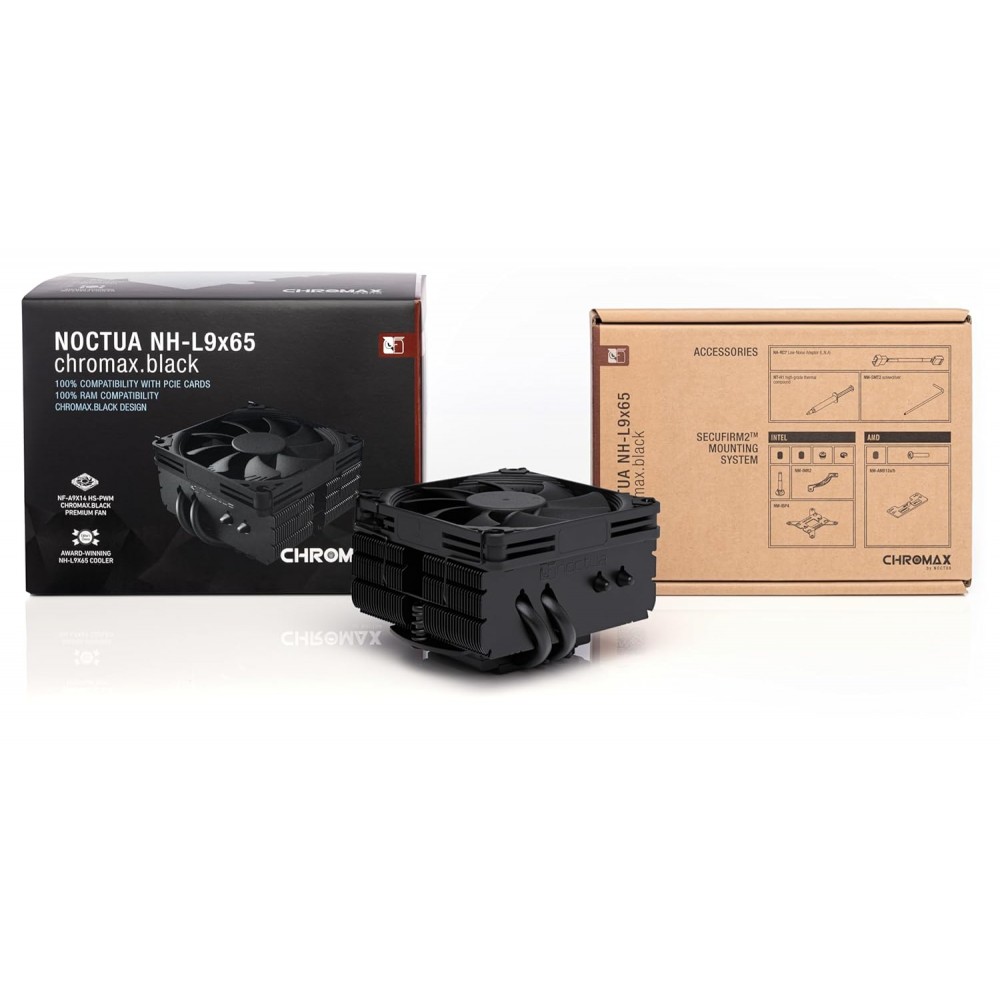 Noctua NH-L9x65 Chromax Black, Premium Low-Profile CPU Cooler (65mm, Black)