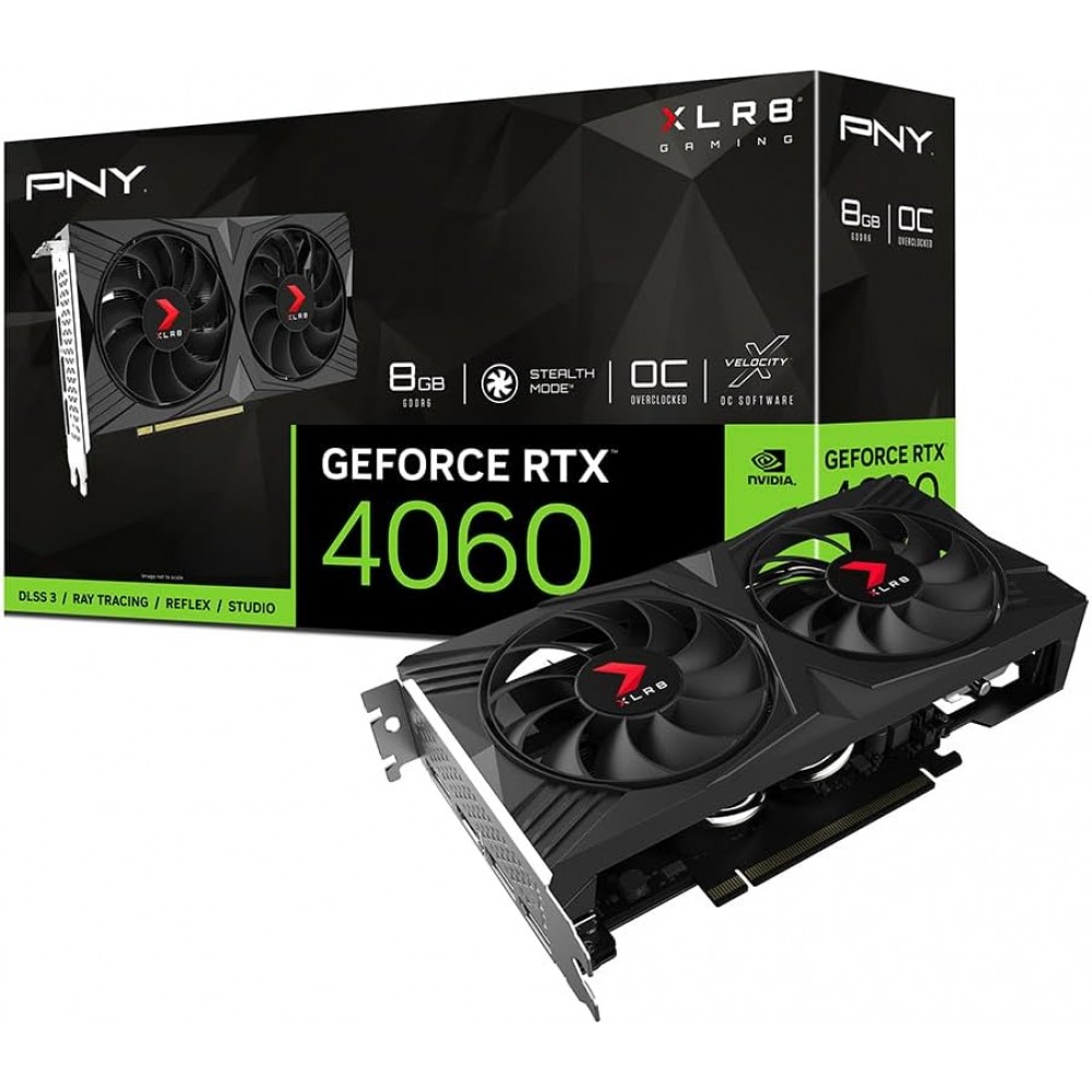 PNY RTX 4060 XLR8 Gaming VERTO OC Dual Fan 8GB GDDR6