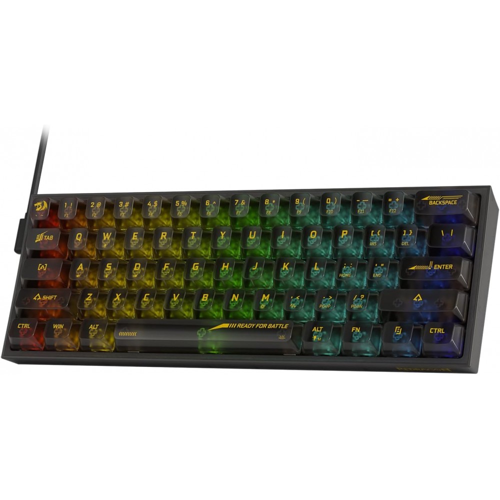 REDRAGON FIZZ K617CTB-RGB 60% WIRED MECHANICAL KEYBOARD ( Black )