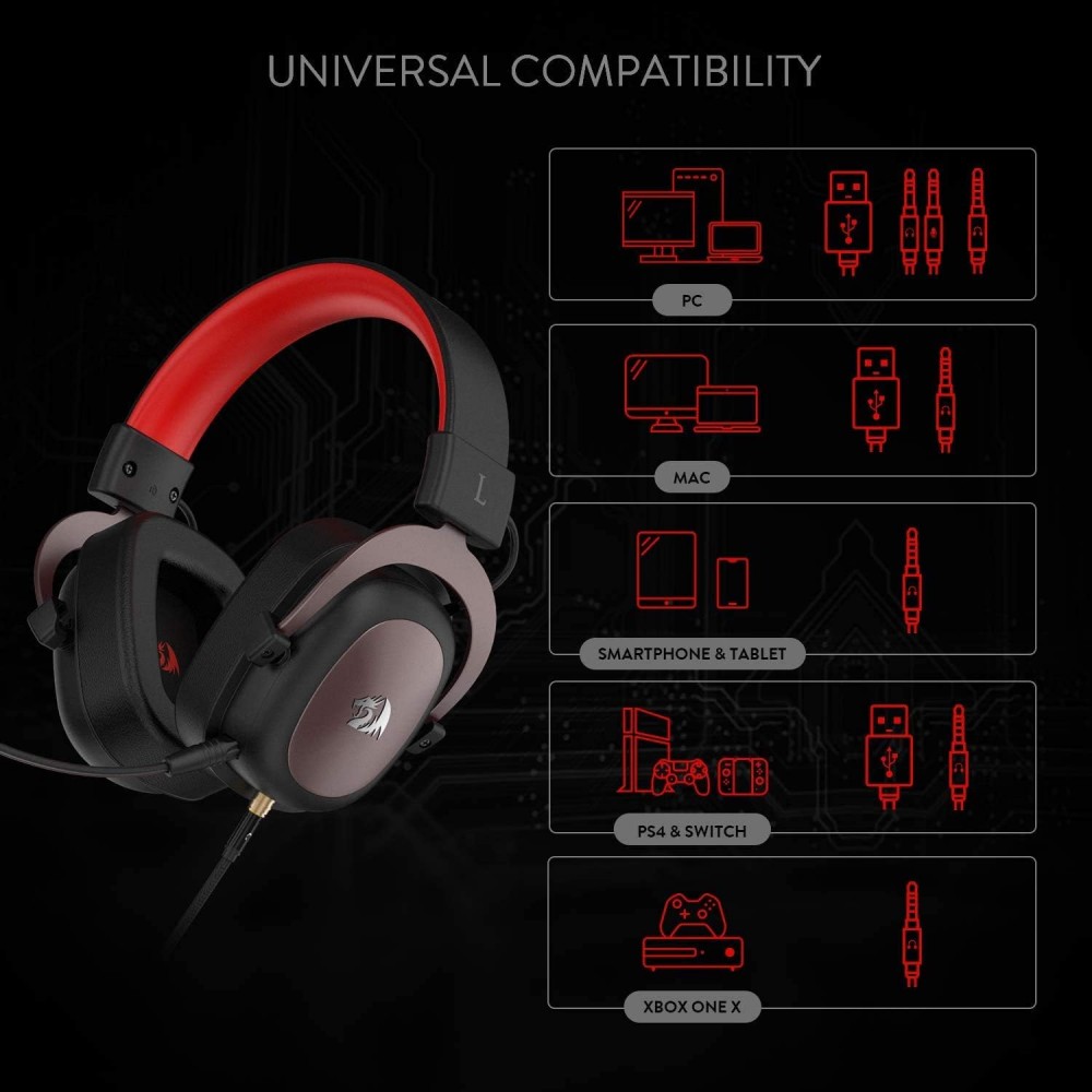 REDRAGON H510-FB Zeus Gaming Headset - 7.1 Surround Sound
