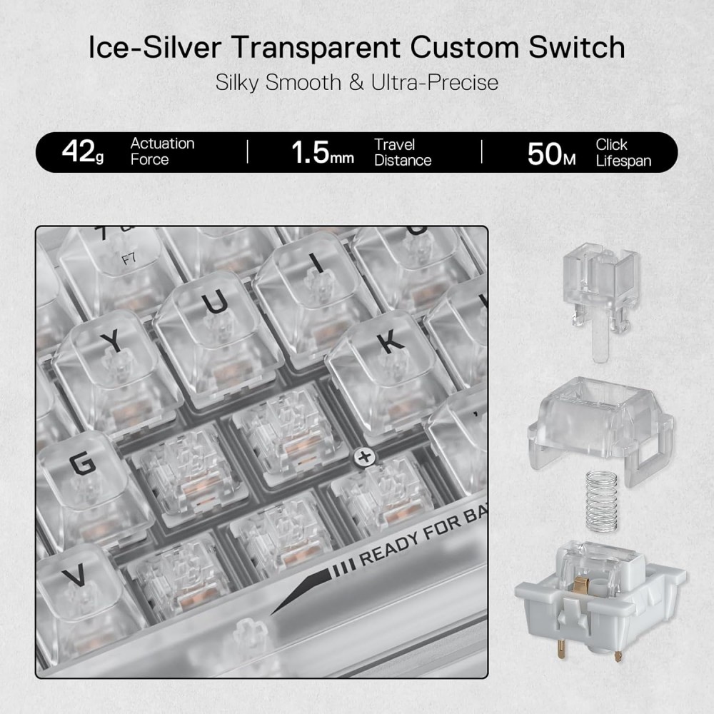 REDRAGON FIZZ K617CT-RGB 60% WIRED MECHANICAL KEYBOARD ( White )
