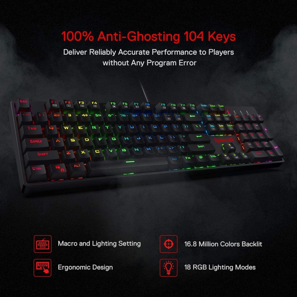 Redragon K582 SURARA RGB Mechanical Gaming Keyboard ( RED SWITCH )