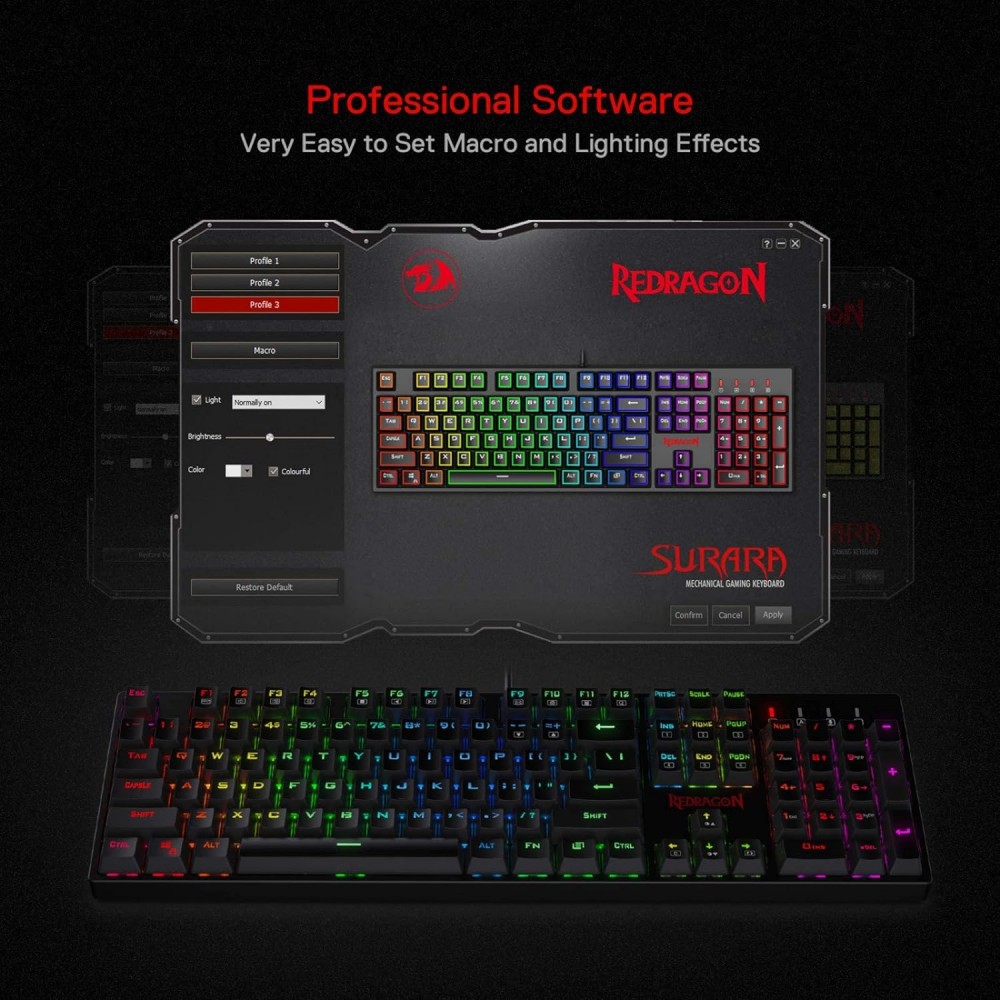 Redragon K582 SURARA RGB Mechanical Gaming Keyboard ( RED SWITCH )