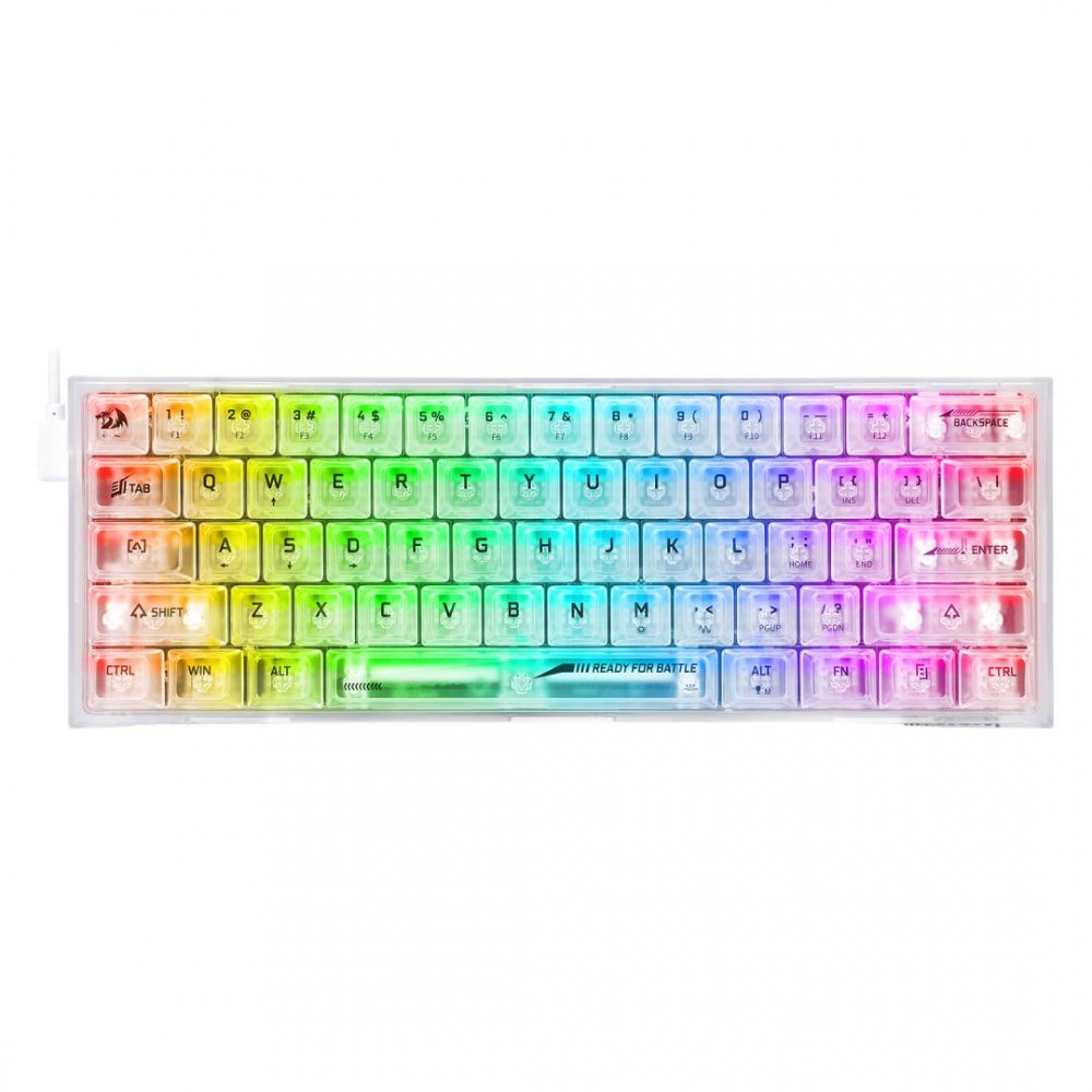 REDRAGON FIZZ K617CT-RGB 60% WIRED MECHANICAL KEYBOARD ( White )