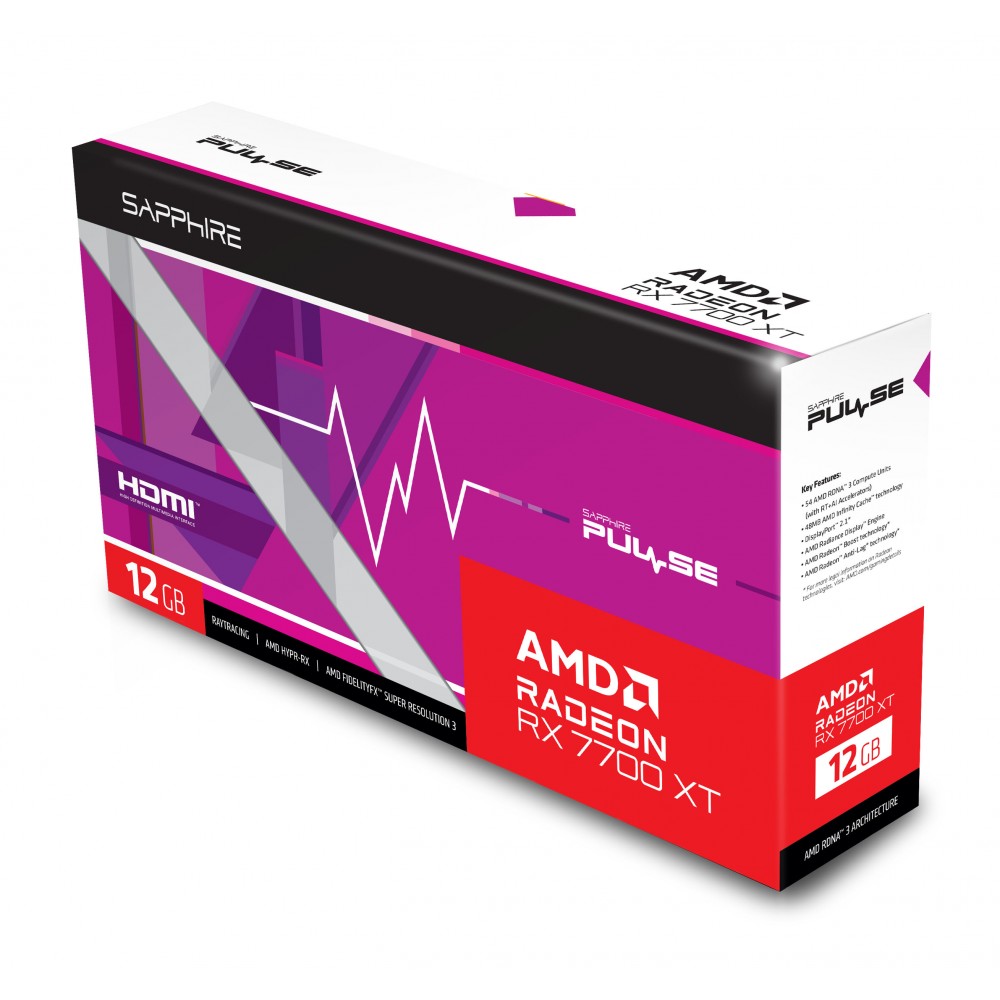 SAPPHIRE RX 7700 XT PULSE 12GB GDDR6 (Three Years Warranty)