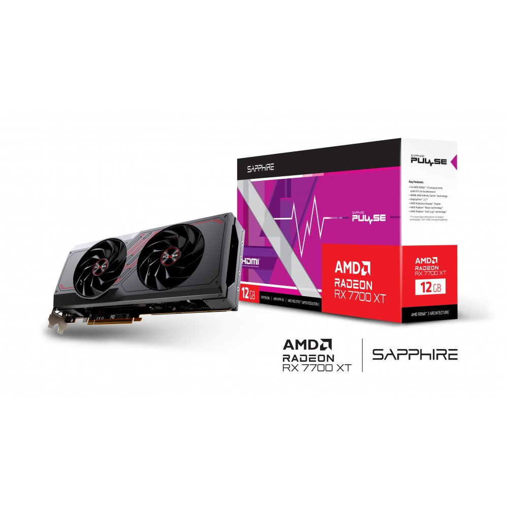 SAPPHIRE RX 7700 XT PULSE 12GB GDDR6 (Three Years Warranty)