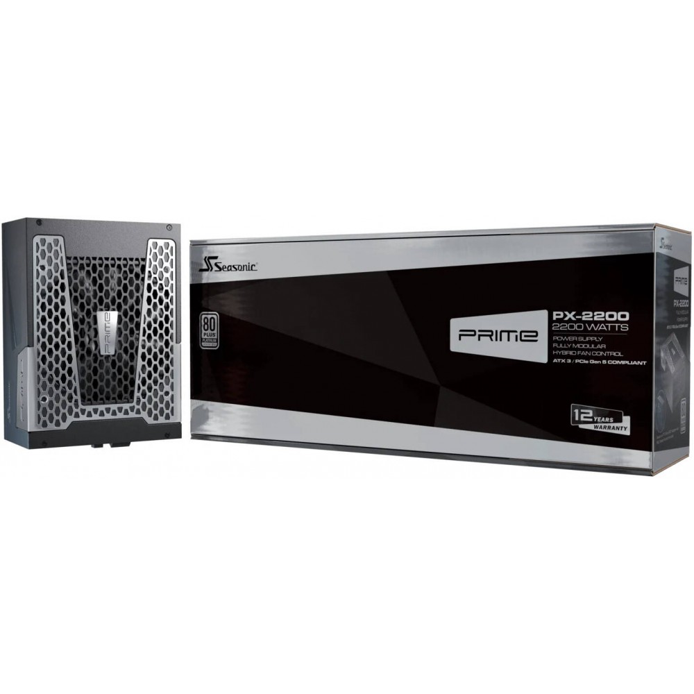 Seasonic PRIME PX-2200 -2200W - 80 Plus Platinum - ATX 3.1 - PCIe 5.1 Fully Modular Seasonic PRIME PX-2200 -2200W - 80 Plus Platinum - ATX 3.1 - PCIe 5.1 Fully Modular