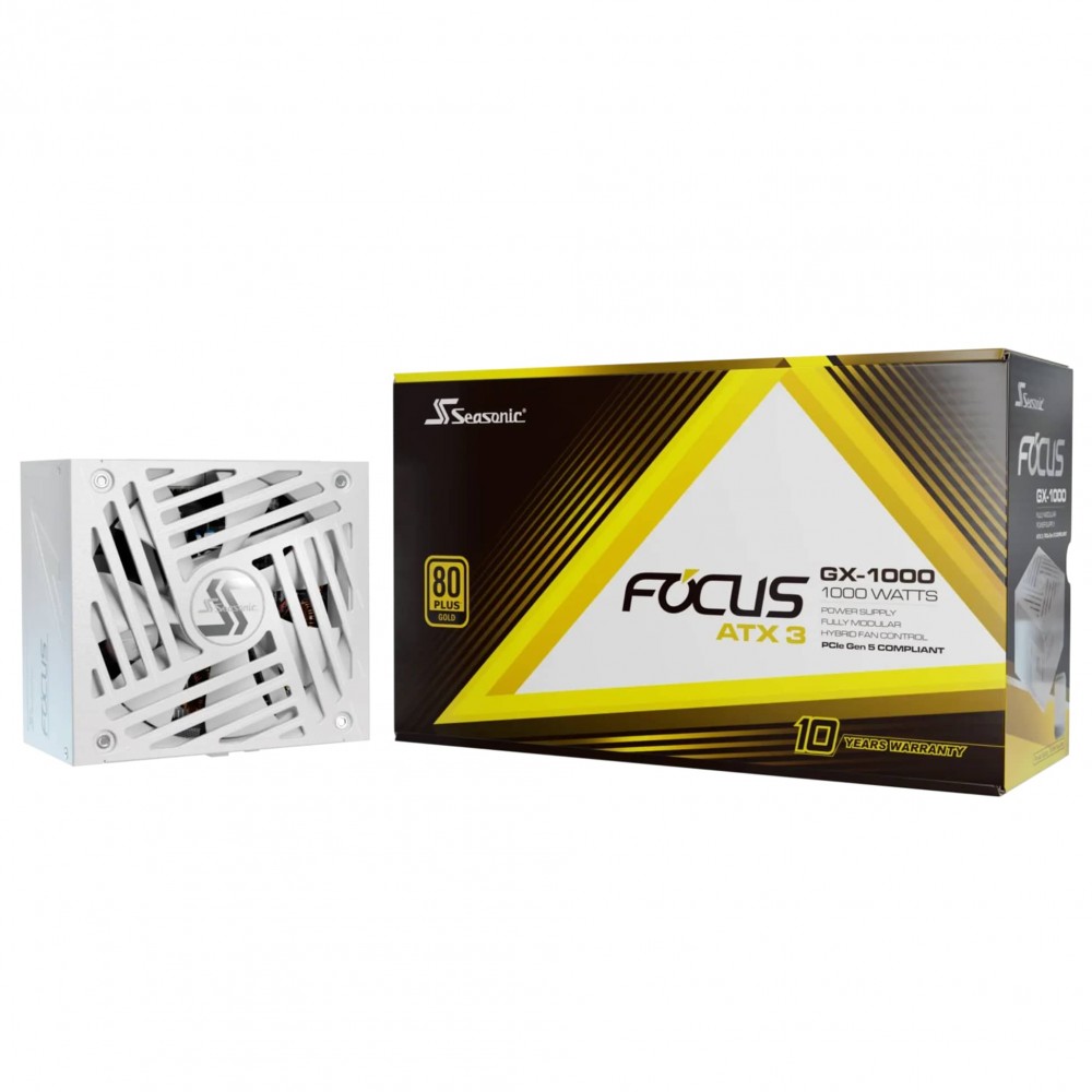 Seasonic FOCUS GX-1000 -1000W - 80 Plus Gold - ATX 3.1 - PCIe 5.1 Fully Modular White
