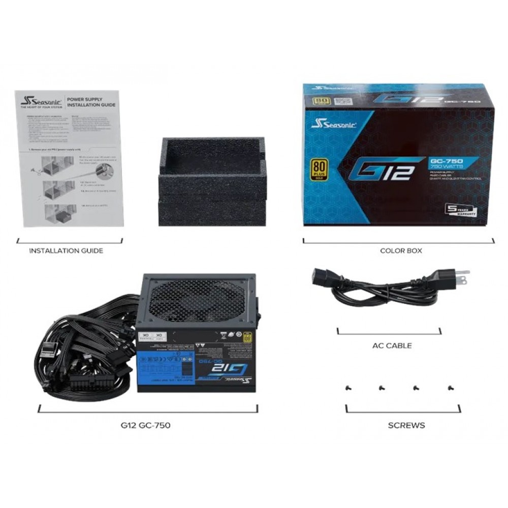 Seasonic G12 GC-750 -750W - 80 Plus Gold Seasonic G12 GC-750 -750W - 80 Plus Gold