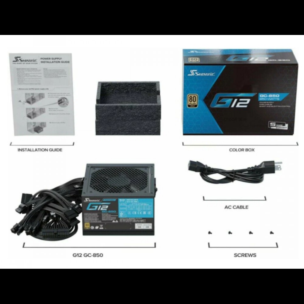 Seasonic G12 GM-850 -850W - 80 Plus Gold - Semi Modular Seasonic G12 GM-850 -850W - 80 Plus Gold - Semi Modular