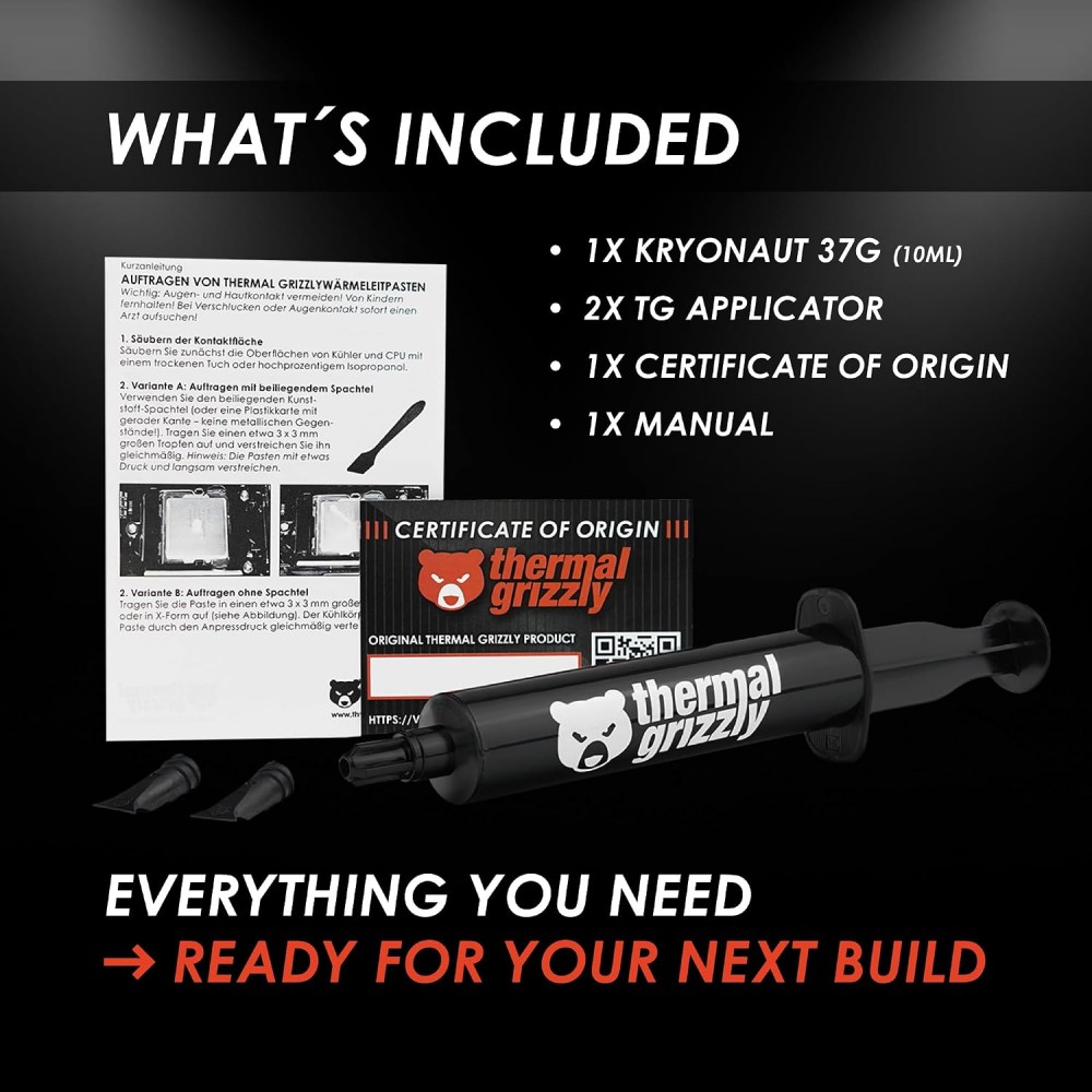 Thermal Grizzly Kryonaut 37g 10ml Thermal Paste Thermal Grizzly Kryonaut 37g 10ml Thermal Paste