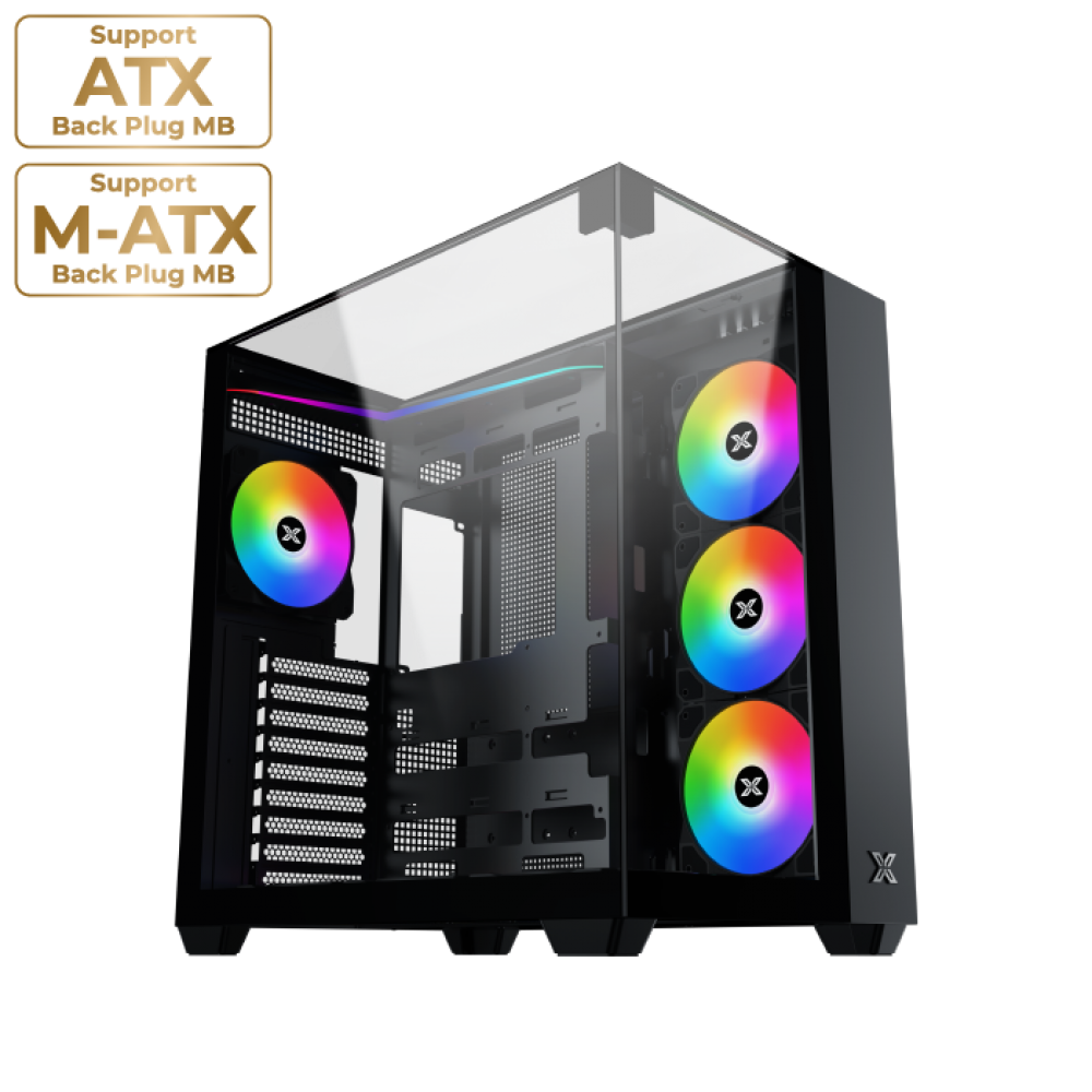 XIGMATEK AQUA V ARGB Mid Tower Case Black