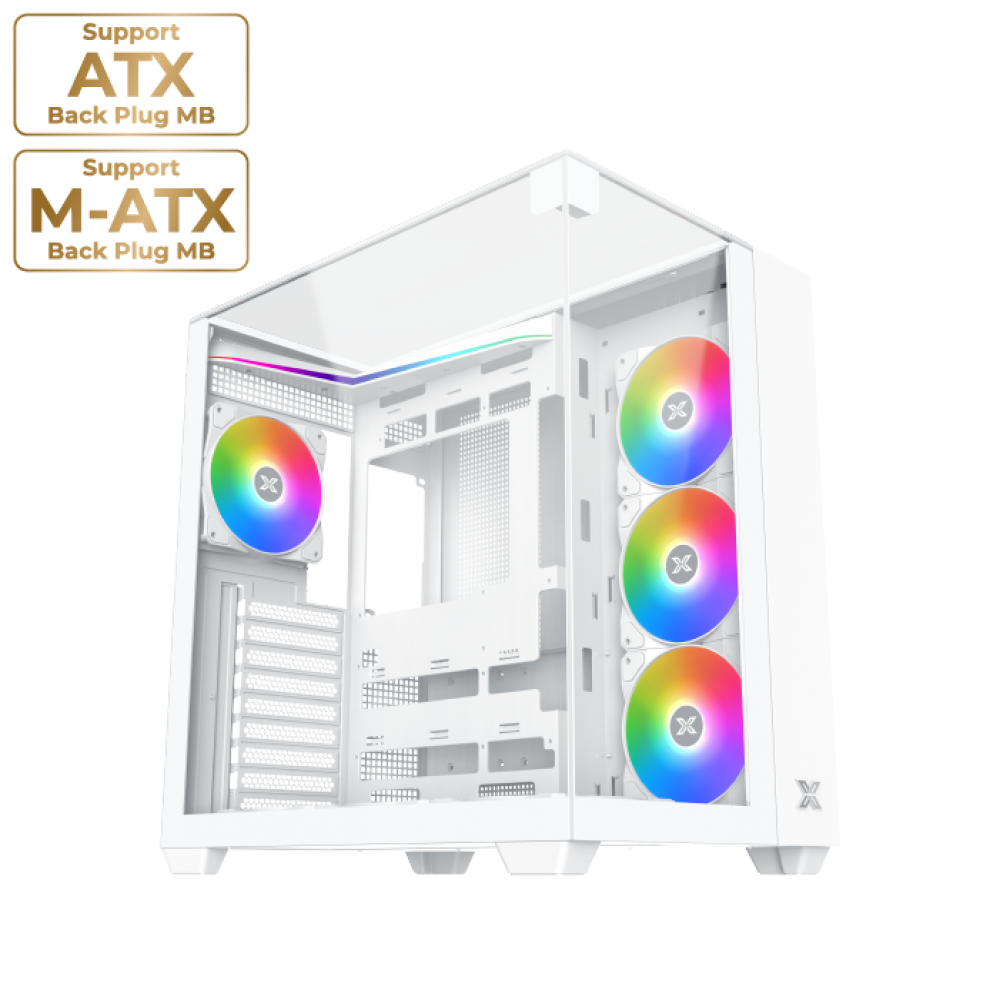 XIGMATEK AQUA V ARGB Mid Tower Case White