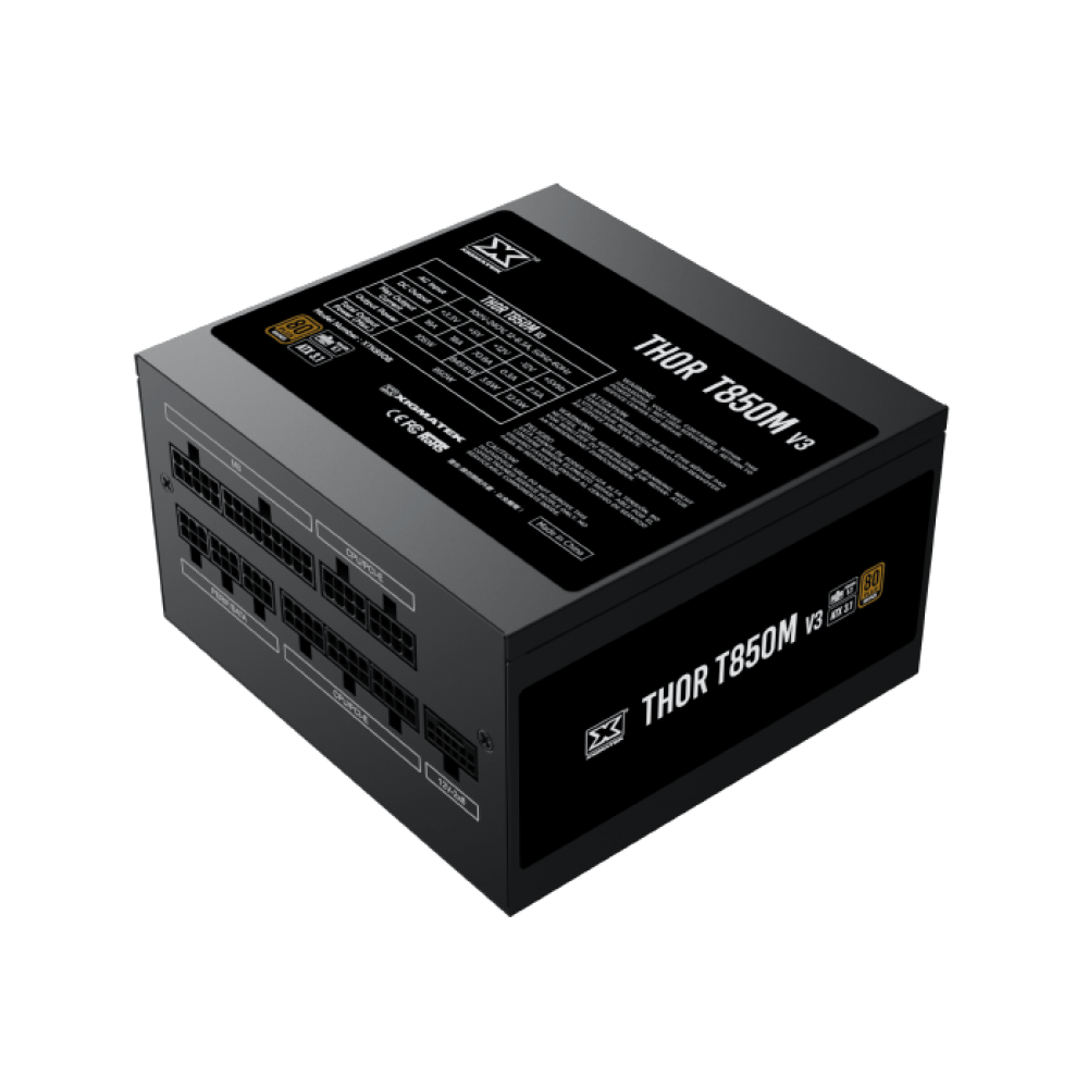 Xigmatek Thor T850M V3 850W 80+ Bronze ATX 3.1 PCI-E 5.0 Full Modular Power Supply