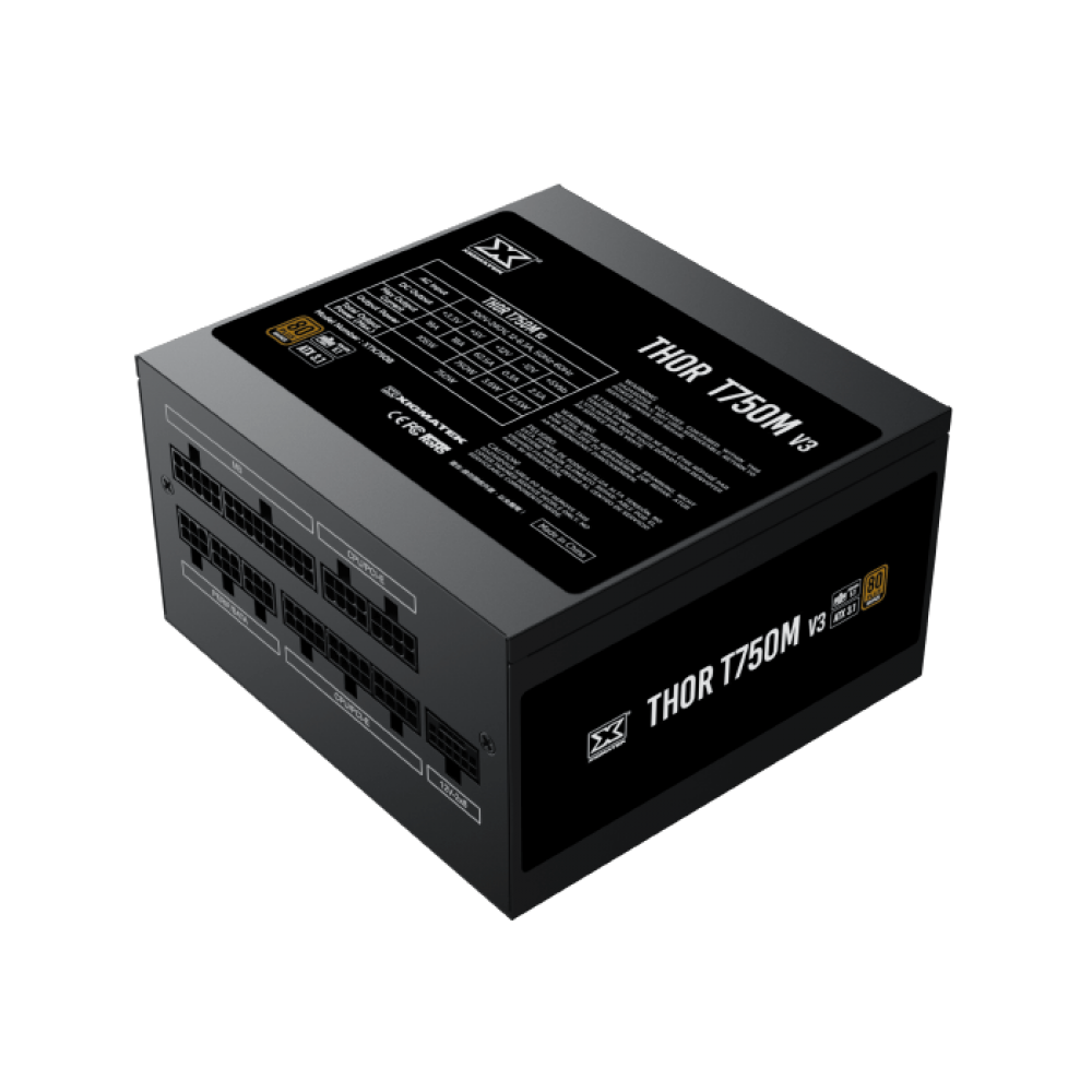 Xigmatek Thor T750M V3 750W 80+ Bronze ATX 3.1 PCI-E 5.0 Full Modular Power Supply