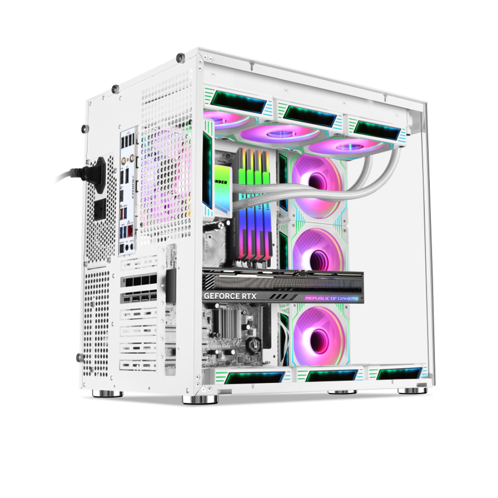 Xander Crystal ARGB Mid Tower Case White + PSU 850W Bronze