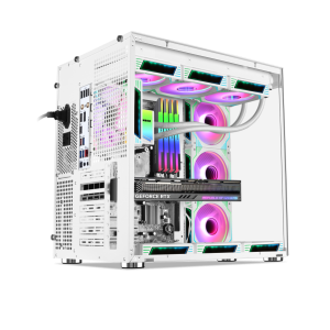 Xander Crystal ARGB Mid Tower Case White + PSU 850W Bronze