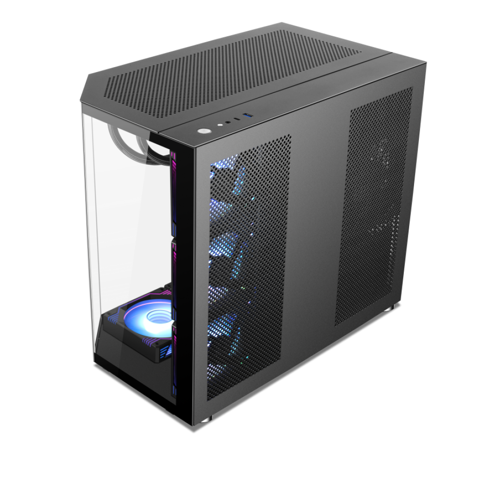 Xander Crystal ARGB Mid Tower Case Black + PSU 850W Bronze