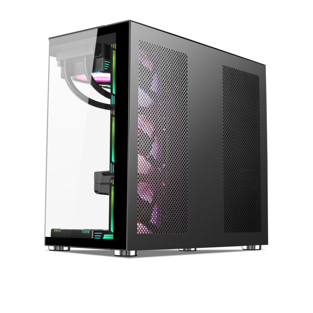 Xander Crystal ARGB Mid Tower Case Black + PSU 850W Bronze