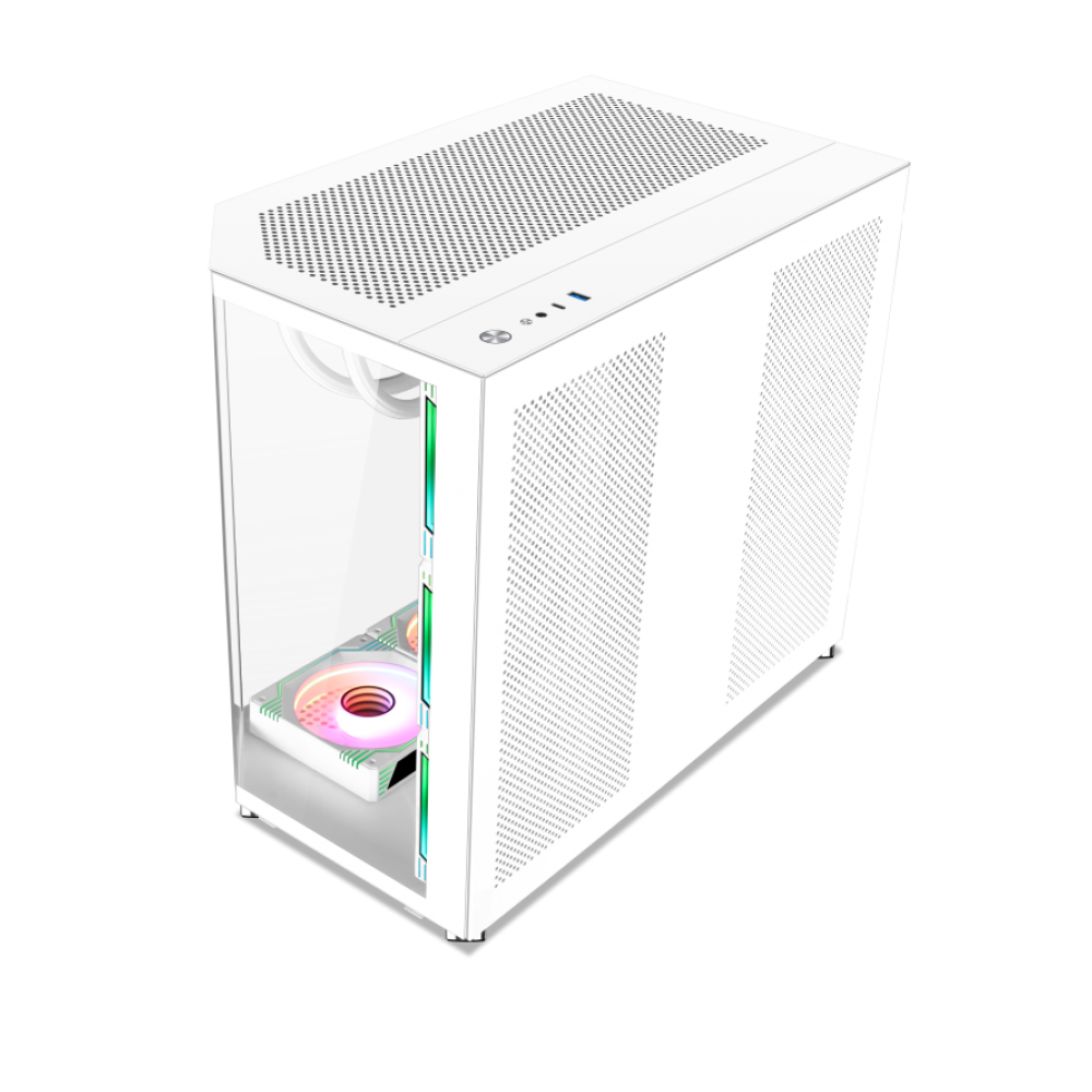 Xander Crystal ARGB Mid Tower Case White + PSU 850W Bronze