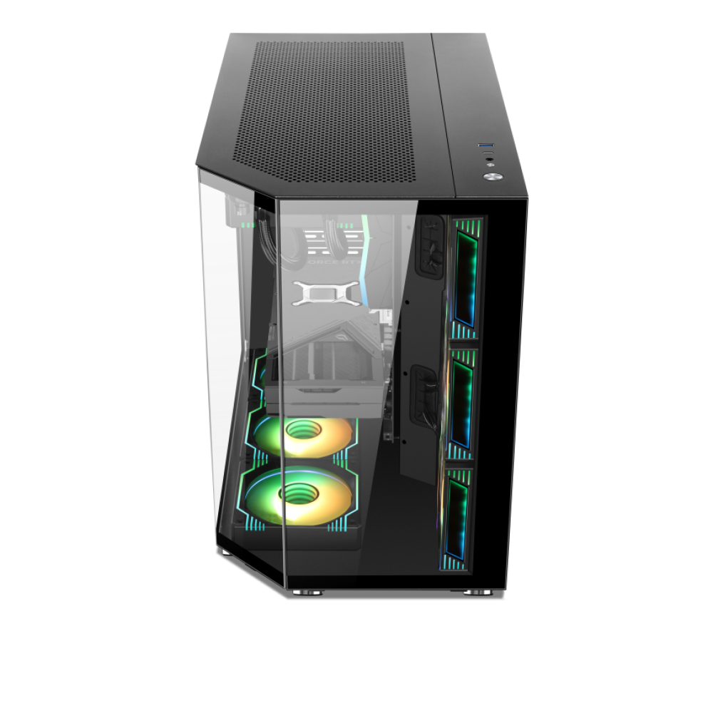 Xander Crystal ARGB Mid Tower Case Black + PSU 850W Bronze