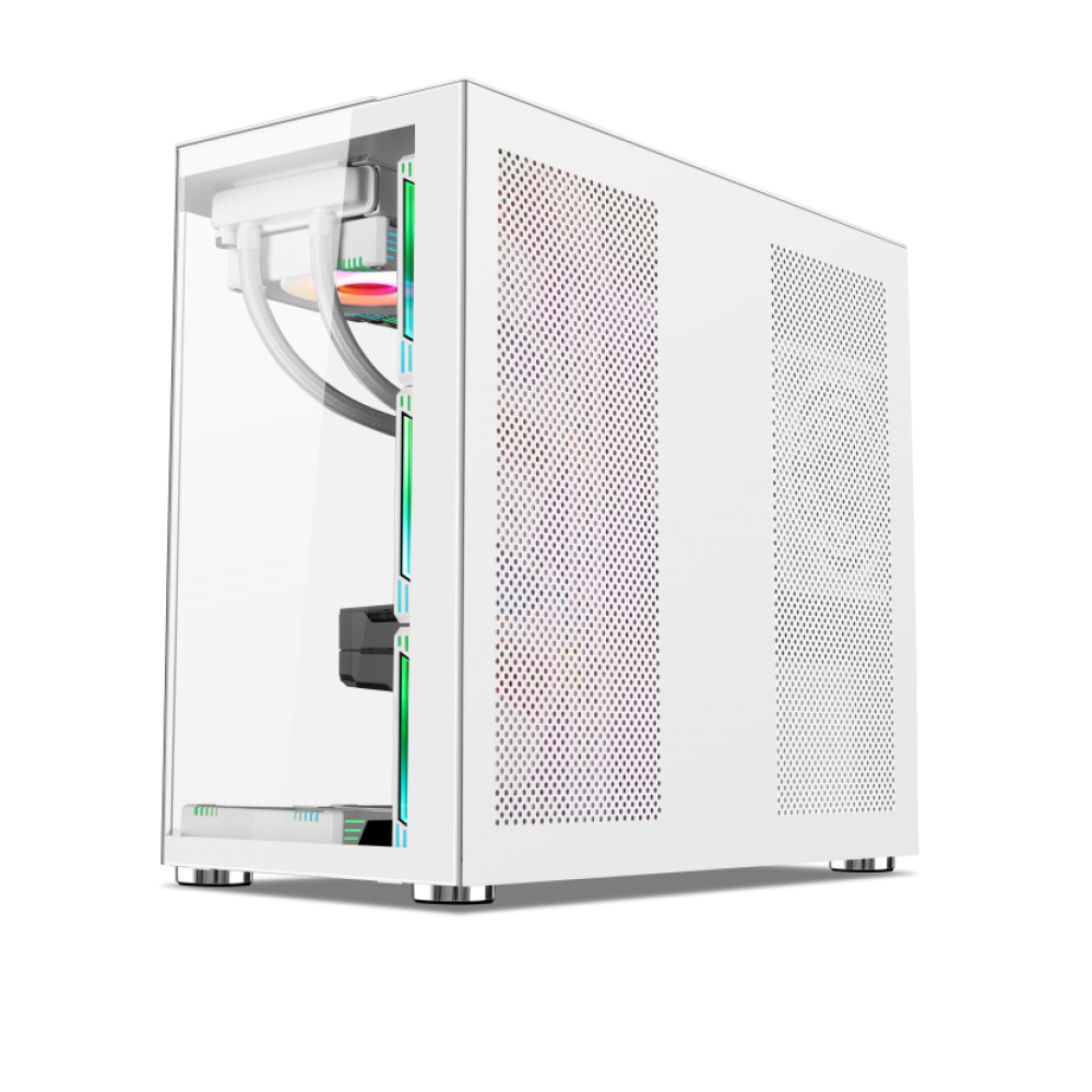 Xander Crystal ARGB Mid Tower Case White + PSU 850W Bronze