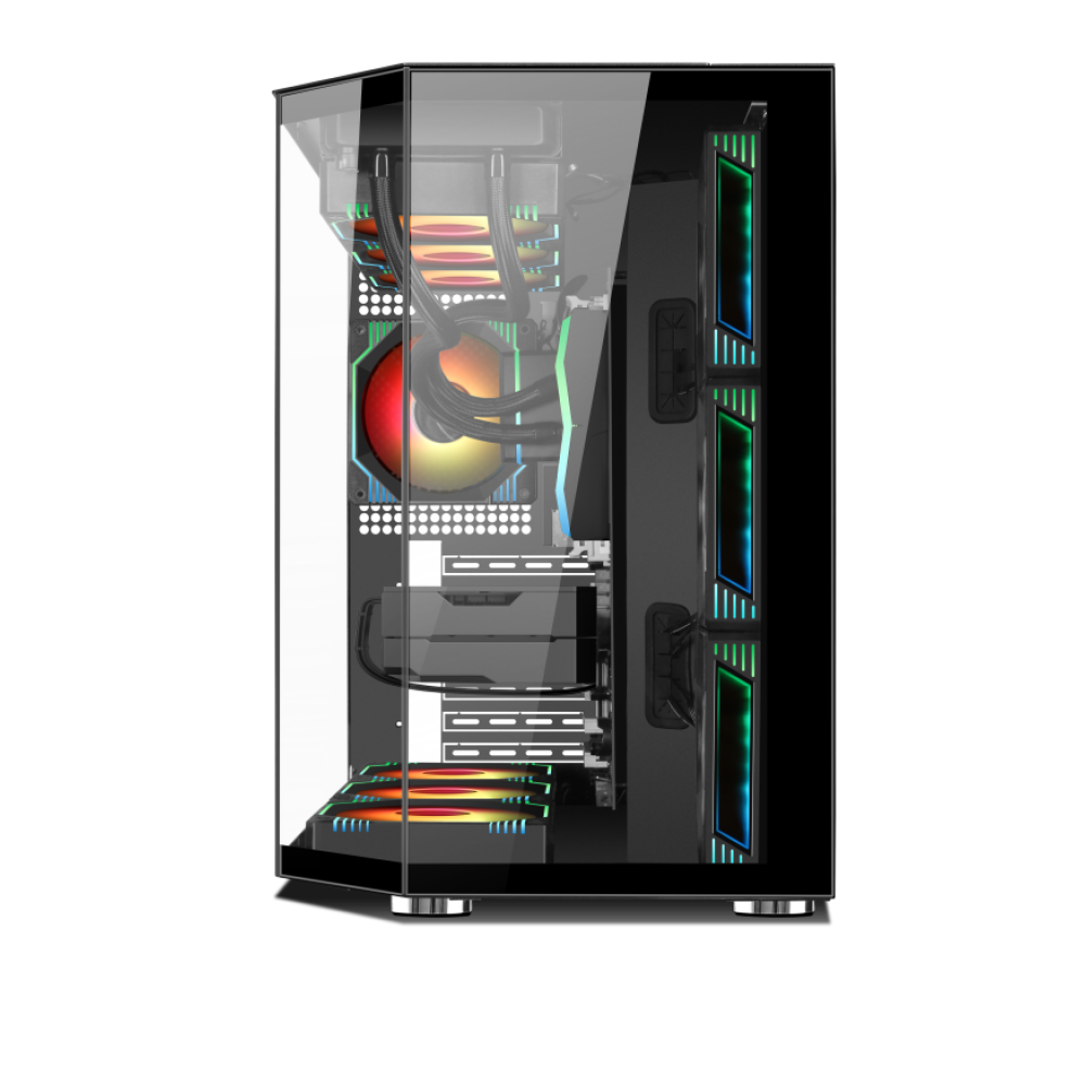 Xander Crystal ARGB Mid Tower Case Black + PSU 850W Bronze