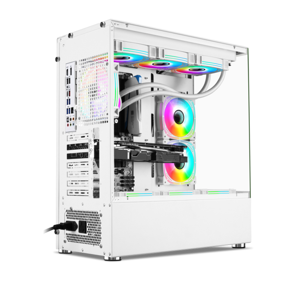 Xander Jupiter ARGB Mid Tower Case White + PSU 850W Bronze