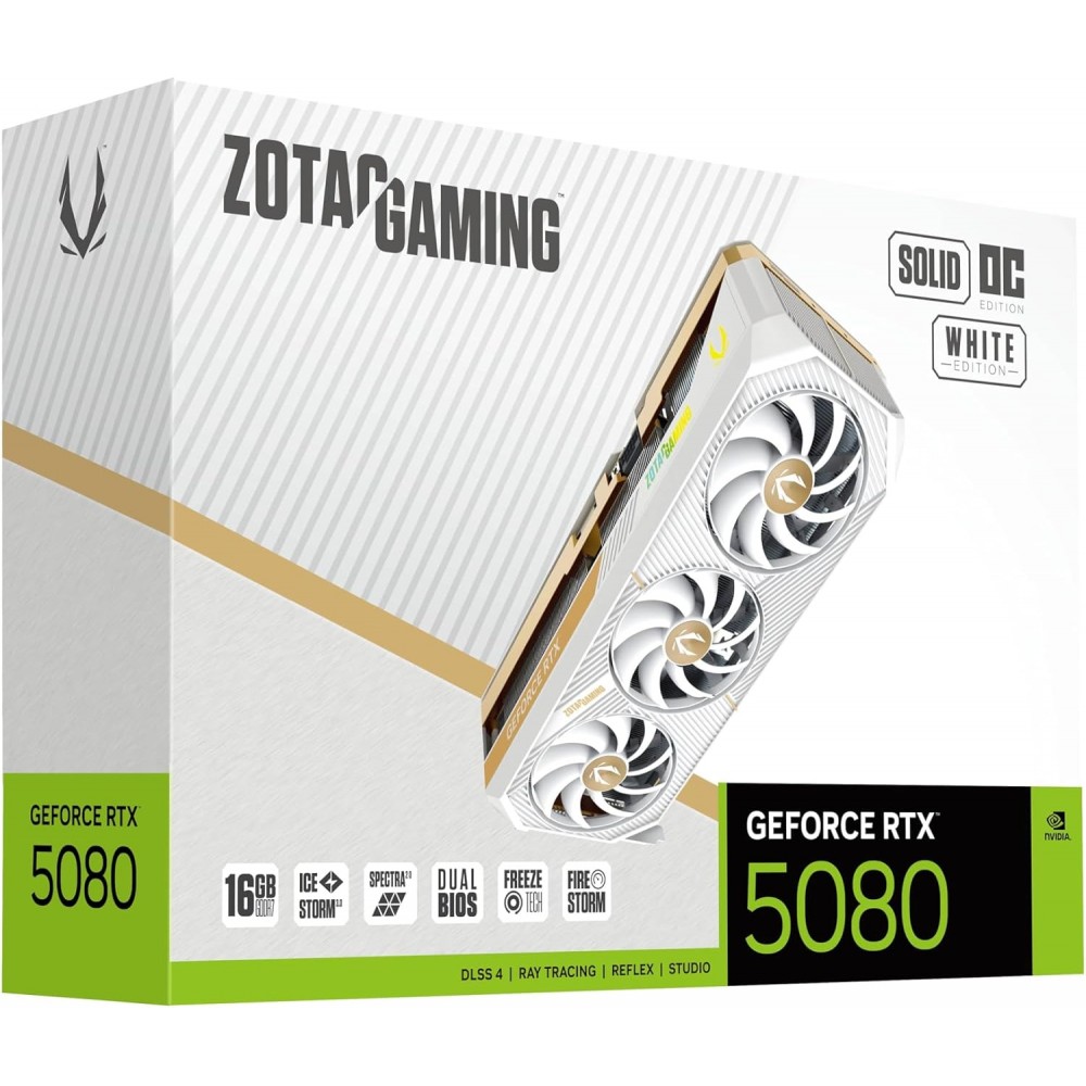 ZOTAC GAMING RTX 5080 SOLID OC WHITE 16GB GDDR7 ZOTAC GAMING RTX 5080 SOLID OC WHITE 16GB GDDR7