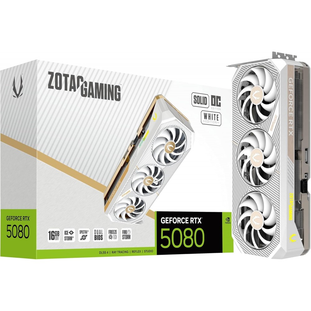 ZOTAC GAMING RTX 5080 SOLID OC WHITE 16GB GDDR7 ZOTAC GAMING RTX 5080 SOLID OC WHITE 16GB GDDR7